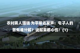 农村男人赚钱 为平易近发声：屯子人的苦有谁分解？说起来都心伤！(1)