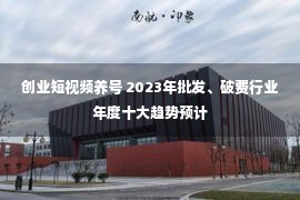 创业短视频养号 2023年批发、破费行业年度十大趋势预计