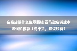 在商店做什么生意赚钱 亚马逊店铺成本该何如核算（纯干货，提议珍藏）