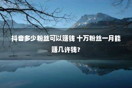 抖音多少粉丝可以赚钱 十万粉丝一月能赚几许钱？