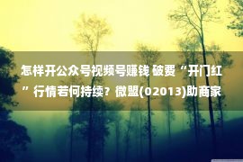 怎样开公众号视频号赚钱 破费“开门红”行情若何持续？微盟(02013)助商家掘金视频号