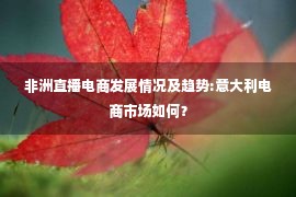 非洲直播电商发展情况及趋势:意大利电商市场如何？