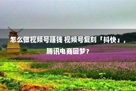 怎么做视频号赚钱 视频号复刻「抖快」，腾讯电商圆梦？