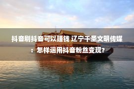 抖音刷抖音可以赚钱 辽宁千圣文明传媒：怎样运用抖音粉丝变现？