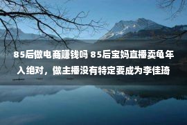 85后做电商赚钱吗 85后宝妈直播卖龟年入绝对，做主播没有特定要成为李佳琦！