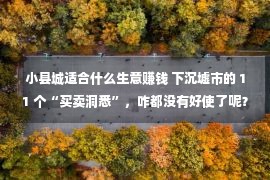 小县城适合什么生意赚钱 下沉墟市的 11 个“买卖洞悉”，咋都没有好使了呢？