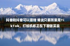 抖音刷抖音可以赚钱 谁说只要孩童用TikTok，打桩机都正在下面做买卖