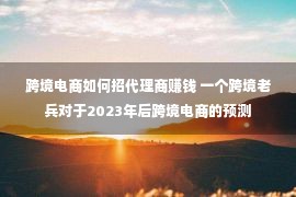 跨境电商如何招代理商赚钱 一个跨境老兵对于2023年后跨境电商的预测