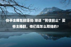 快手主播怎样赚钱:潜进“背债前止”买惨主播群，他们是怎么赔钱的？