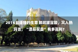 2016最赚钱的生意 脱坑玻尿酸，又入热玛吉，“漂后买卖”有多赢利？