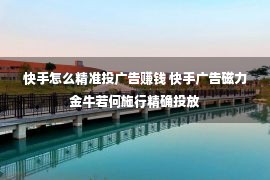 快手怎么精准投广告赚钱 快手广告磁力金牛若何施行精确投放