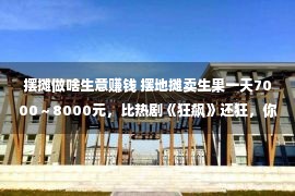 摆摊做啥生意赚钱 摆地摊卖生果一天7000～8000元，比热剧《狂飙》还狂，你信吗？