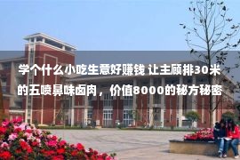 学个什么小吃生意好赚钱 让主顾排30米的五喷鼻味卤肉，价值8000的秘方秘密！餐饮小吃必看