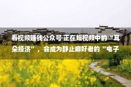 看视频赚钱公众号 正在短视频中的“耳朵经济”，会成为静止癖好者的“电子榨菜”吗？