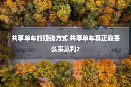 共享单车的赚钱方式 共享单车真正靠甚么来赢利？