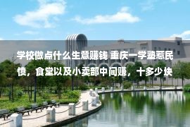 学校做点什么生意赚钱 重庆一学塾惹民愤，食堂以及小卖部中间赚，十多少块的饭学生吃没有饱