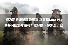 成为新的赚钱趋势英文 立蔓鑫Lmx Mall开网店怎样赢利？做好以下多少点，就也许取得巴望的