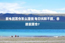 家电前置仓怎么赚钱 每日优鲜不能，非赖前置仓？