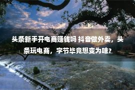 头条新手开电商赚钱吗 抖音做外卖，头条玩电商，字节毕竟想变为啥？