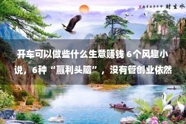 开车可以做些什么生意赚钱 6个风趣小说，6种“赢利头脑”，没有管创业依然做买卖，都应该看看