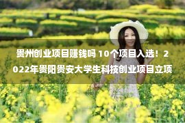 贵州创业项目赚钱吗 10个项目入选！2022年贵阳贵安大学生科技创业项目立项了局出炉