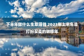 下半年做什么生意赚钱 2023年上半年是打扮买卖的转移年