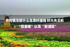 农村医生做什么生意好赚钱 好大夫王航：“四重痛”以及“新课题”