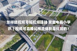 怎样做视频号短视频赚钱 赞皇电商小学识｜视频号直播间推流体制是何如的？