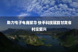  助力屯子电商繁华 快手科技赋能甘肃省村庄复兴