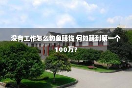 没有工作怎么钓鱼赚钱 何如赚到第一个100万？