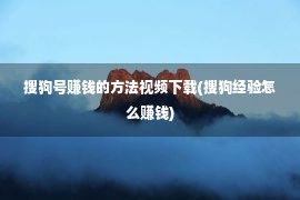 搜狗号赚钱的方法视频下载(搜狗经验怎么赚钱)