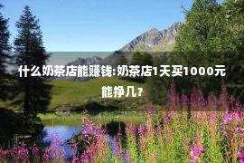 什么奶茶店能赚钱:奶茶店1天买1000元能挣几？