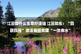 江苏做什么生意好赚钱 江苏如东：“四联四圈”激活商圈党建“一池春水”