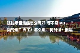 赚钱项目策略怎么写好:等不及IPO，“隔轮退”火了！怎么退、何时退？倒逼GP提高投资能力