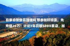 在家自制食品赚钱吗 想参加好特卖，先充值20万！讨论3年开够5000家店，加盟商是赢利依然被割韭菜？