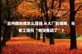 苏州摆地摊怎么赚钱 从大厂到摆摊，年老工钱何“卷没有动了”？