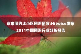 京东团购比小区团购便宜:Hitwise发布2011中国团购行业分析报告