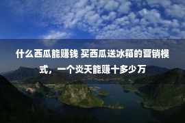 什么西瓜能赚钱 买西瓜送冰箱的营销模式，一个炎天能赚十多少万