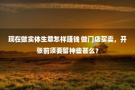 现在做实体生意怎样赚钱 做门店买卖，开张前须要留神些甚么？