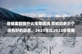 身体差能做什么生意赚钱 告知你多少个没有好的动态，2023年比2022年更难过，六浩劫题要面对于