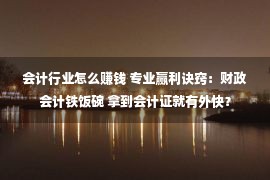 会计行业怎么赚钱 专业赢利诀窍：财政会计铁饭碗 拿到会计证就有外快？