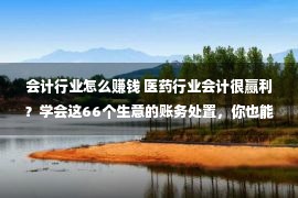 会计行业怎么赚钱 医药行业会计很赢利？学会这66个生意的账务处置，你也能享用高薪