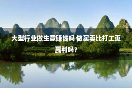 大型行业做生意赚钱吗 做买卖比打工更赢利吗？