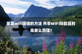 家里wifi赚钱的方法 共享WiFi贴能赢利是甚么原理？