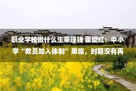 职业学校做什么生意赚钱 雷望红：中小学“教员加入体制”惠临，时期没有再答应教员“躺平”