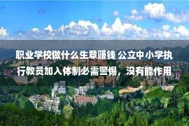 职业学校做什么生意赚钱 公立中小学执行教员加入体制必需警惕，没有能作用教员行状牢靠性