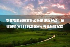 农牧电商现在靠什么赚钱 港股异动︱金猫银猫(01815)涨超6% 停止原收买协议 订立新投资协议猎取江苏农牧人电子商务51%理论一切权