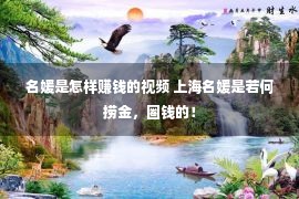 名媛是怎样赚钱的视频 上海名媛是若何捞金，圈钱的！