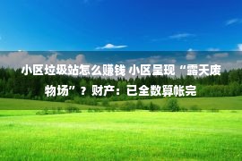 小区垃圾站怎么赚钱 小区呈现“露天废物场”？财产：已全数算帐完