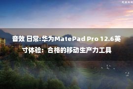 音效 日常:华为MatePad Pro 12.6英寸体验：合格的移动生产力工具